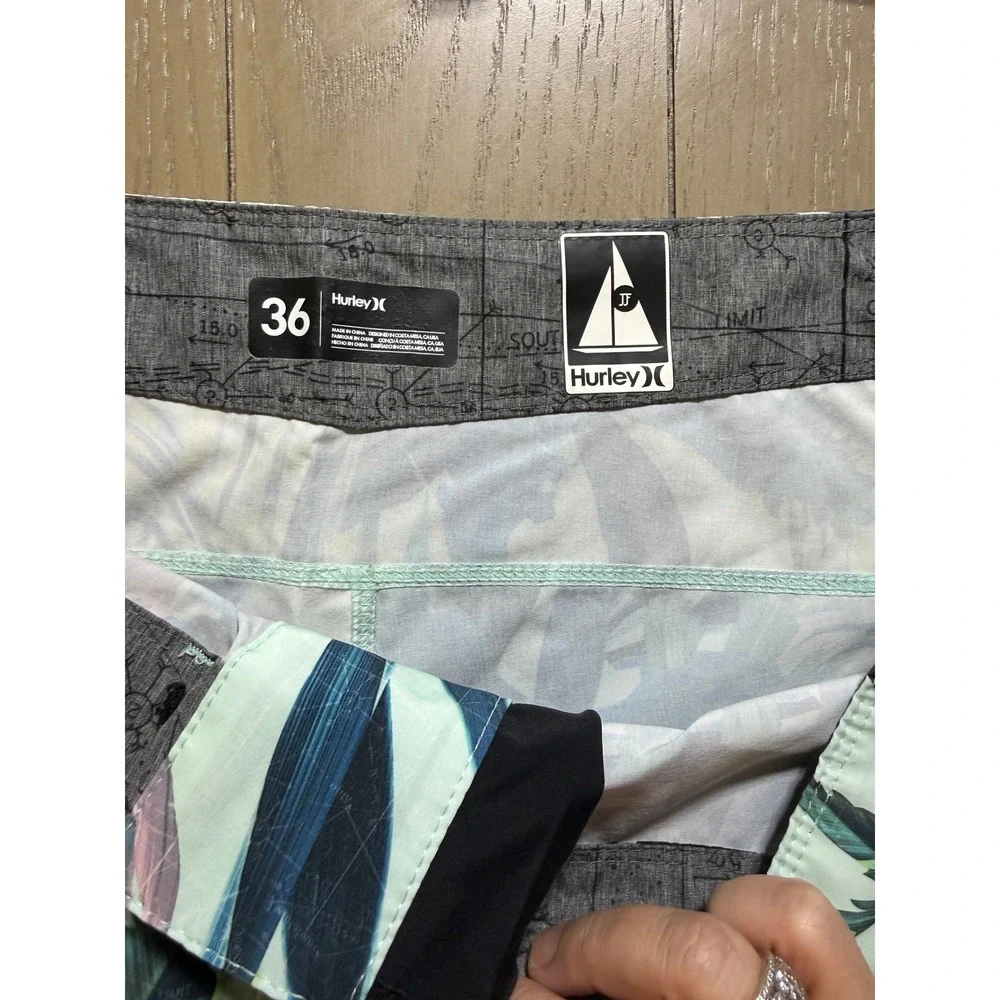 Hurley Phantom Board Shorts Mens 36 Mint Green Floral John John Florence